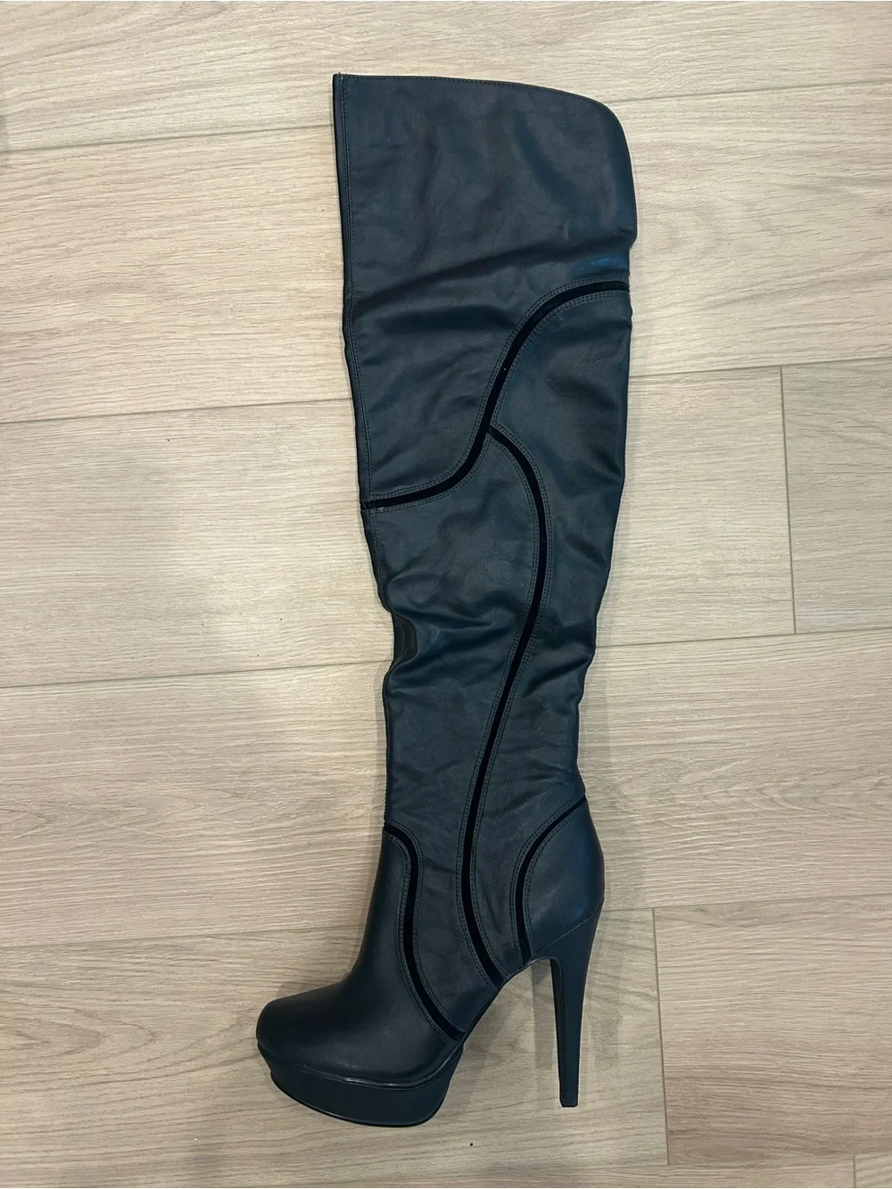 Aldo Black Over‑the‑Knee Platform Stiletto Boots • Size 6.5 👢🖤